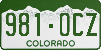 CO license plate 981OCZ