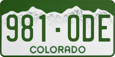 CO license plate 981ODE