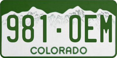 CO license plate 981OEM