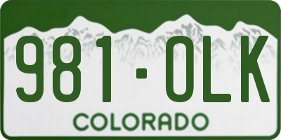 CO license plate 981OLK