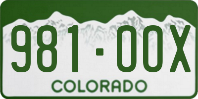 CO license plate 981OOX