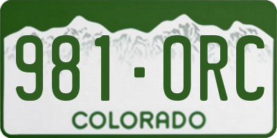 CO license plate 981ORC
