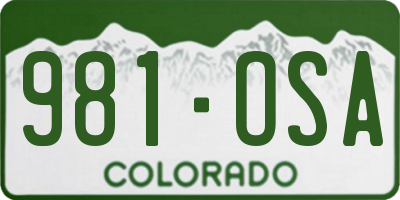 CO license plate 981OSA