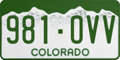 CO license plate 981OVV