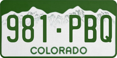 CO license plate 981PBQ