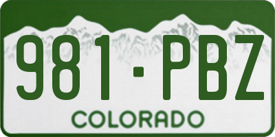 CO license plate 981PBZ