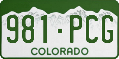 CO license plate 981PCG
