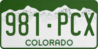 CO license plate 981PCX