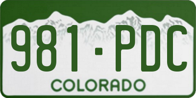 CO license plate 981PDC