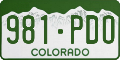 CO license plate 981PDO
