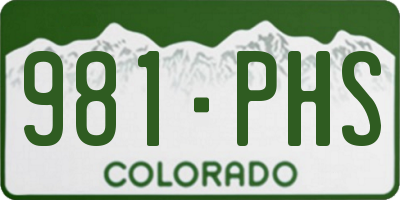 CO license plate 981PHS