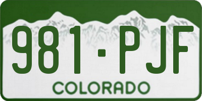 CO license plate 981PJF