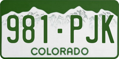 CO license plate 981PJK