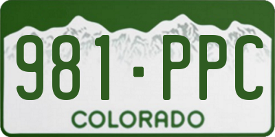 CO license plate 981PPC
