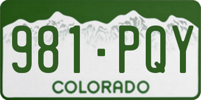 CO license plate 981PQY