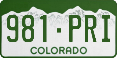 CO license plate 981PRI