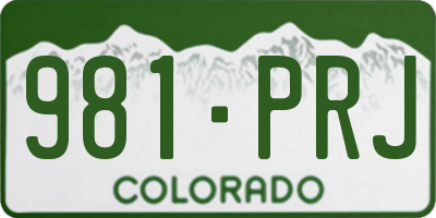 CO license plate 981PRJ