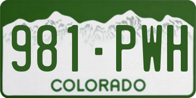 CO license plate 981PWH