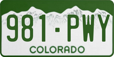 CO license plate 981PWY