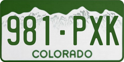 CO license plate 981PXK