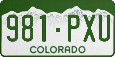 CO license plate 981PXU