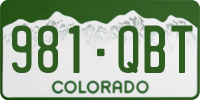 CO license plate 981QBT