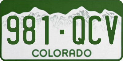 CO license plate 981QCV