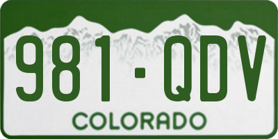 CO license plate 981QDV