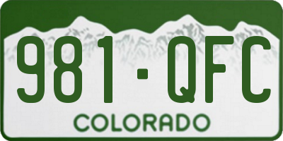 CO license plate 981QFC