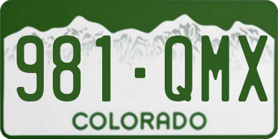 CO license plate 981QMX