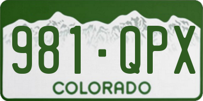 CO license plate 981QPX
