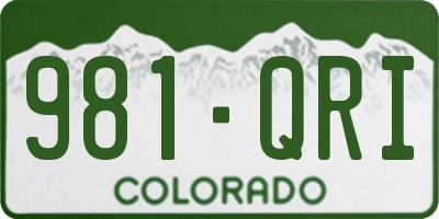 CO license plate 981QRI