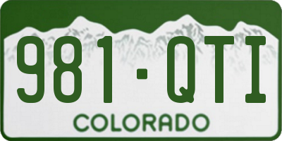 CO license plate 981QTI