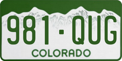 CO license plate 981QUG