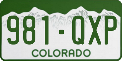 CO license plate 981QXP