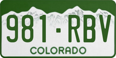 CO license plate 981RBV