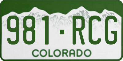 CO license plate 981RCG