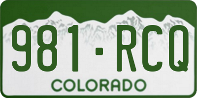 CO license plate 981RCQ