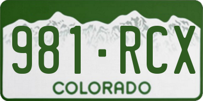 CO license plate 981RCX