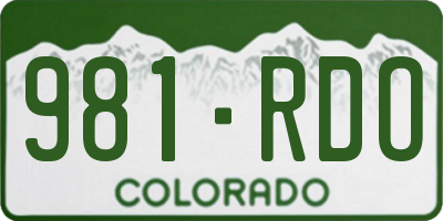 CO license plate 981RDO