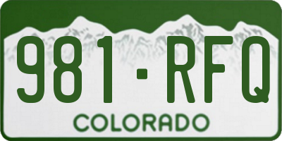 CO license plate 981RFQ