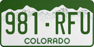 CO license plate 981RFU