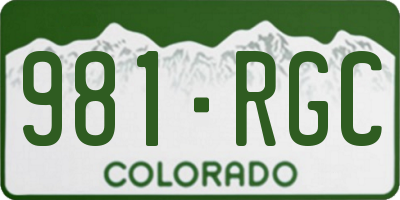 CO license plate 981RGC