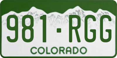 CO license plate 981RGG