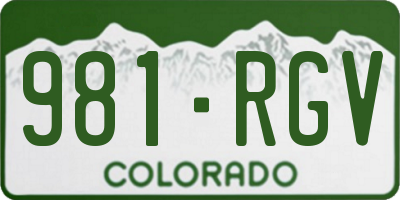 CO license plate 981RGV