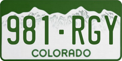 CO license plate 981RGY