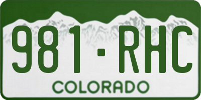 CO license plate 981RHC