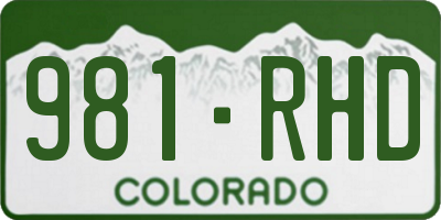 CO license plate 981RHD