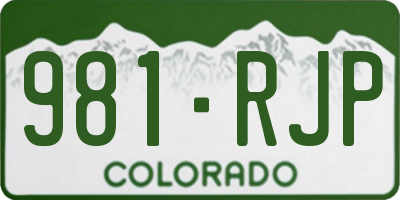 CO license plate 981RJP