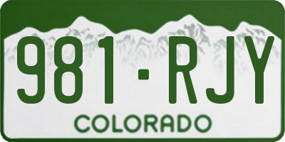 CO license plate 981RJY
